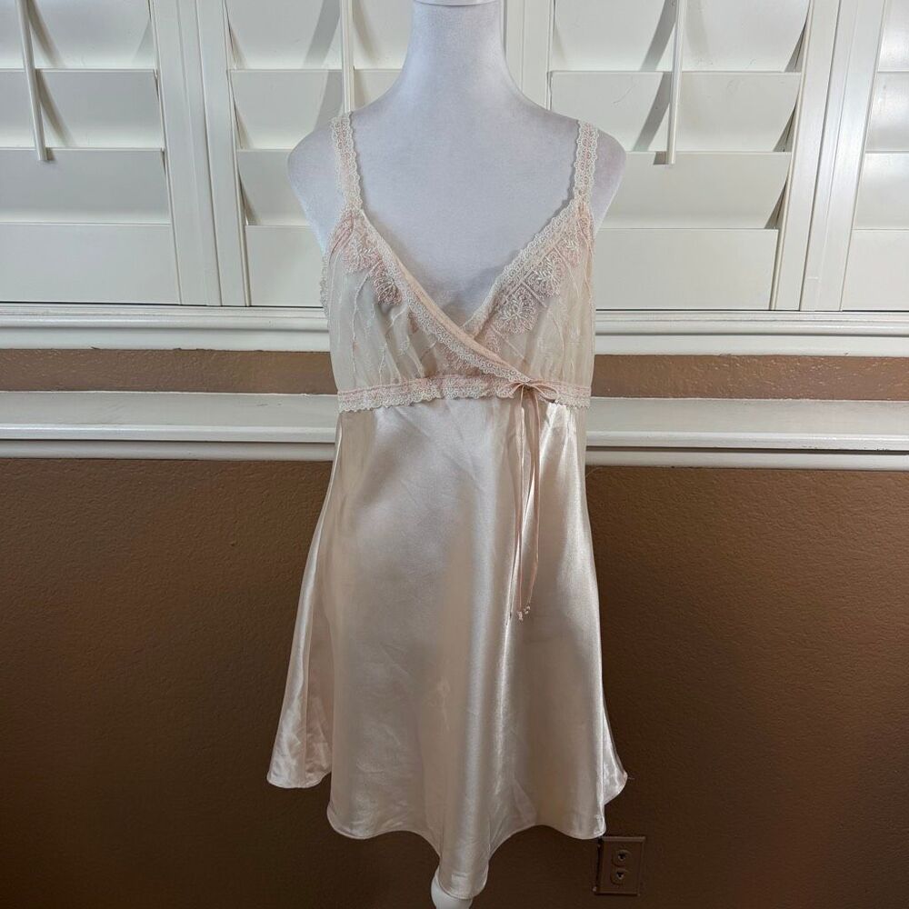 Seductive Wear by Cinema Etoile Babydoll Slip Dress Nightgown Sz L Coquette Y2K